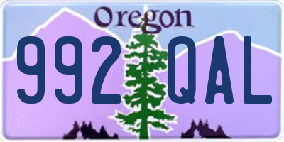 OR license plate 992QAL