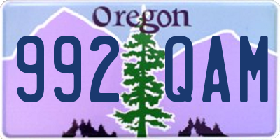 OR license plate 992QAM