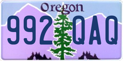 OR license plate 992QAQ