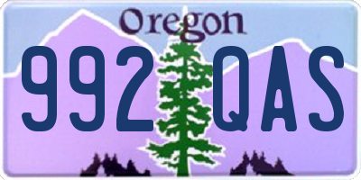 OR license plate 992QAS