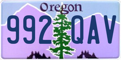 OR license plate 992QAV