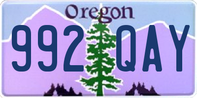 OR license plate 992QAY