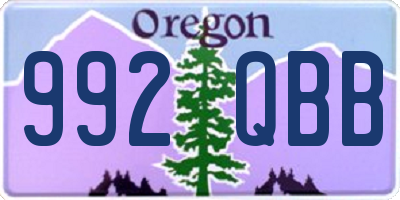 OR license plate 992QBB