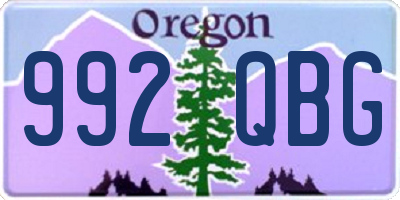 OR license plate 992QBG