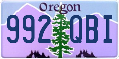 OR license plate 992QBI
