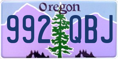 OR license plate 992QBJ
