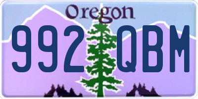 OR license plate 992QBM
