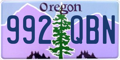 OR license plate 992QBN