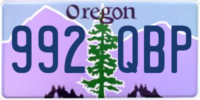 OR license plate 992QBP