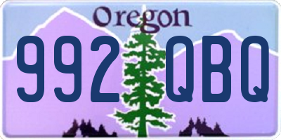 OR license plate 992QBQ