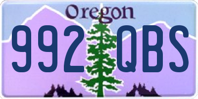 OR license plate 992QBS