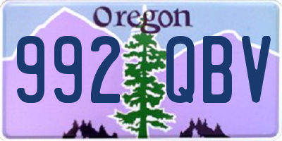 OR license plate 992QBV