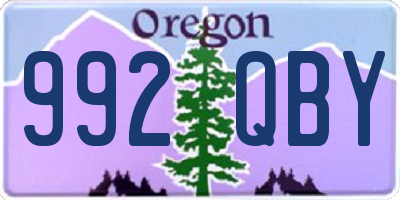 OR license plate 992QBY