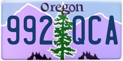OR license plate 992QCA