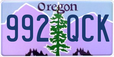 OR license plate 992QCK