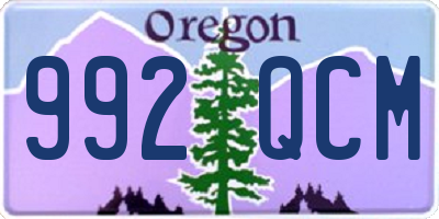 OR license plate 992QCM