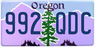 OR license plate 992QDC
