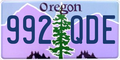 OR license plate 992QDE