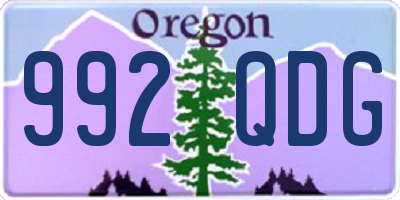 OR license plate 992QDG