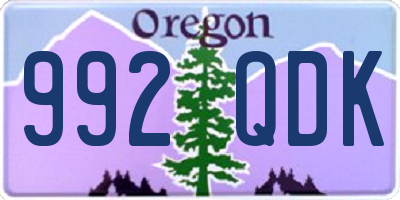 OR license plate 992QDK