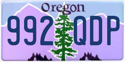 OR license plate 992QDP