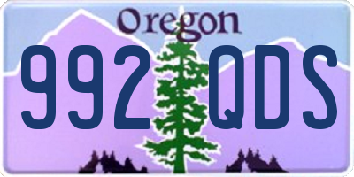 OR license plate 992QDS