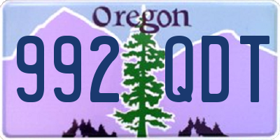 OR license plate 992QDT