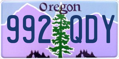 OR license plate 992QDY