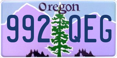 OR license plate 992QEG