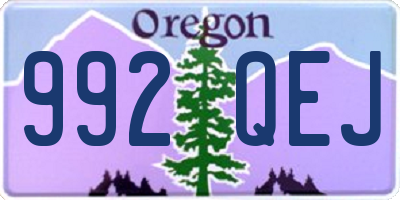 OR license plate 992QEJ