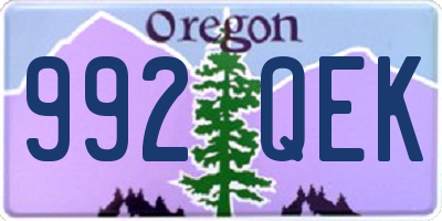 OR license plate 992QEK