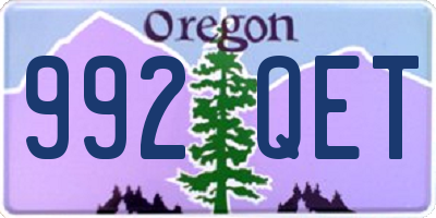 OR license plate 992QET