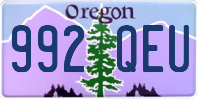 OR license plate 992QEU