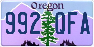 OR license plate 992QFA