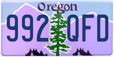OR license plate 992QFD