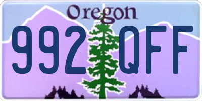 OR license plate 992QFF