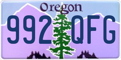 OR license plate 992QFG
