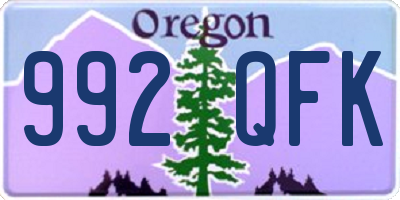 OR license plate 992QFK