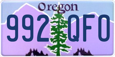 OR license plate 992QFO