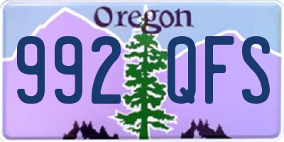 OR license plate 992QFS