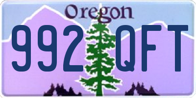 OR license plate 992QFT