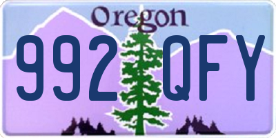 OR license plate 992QFY