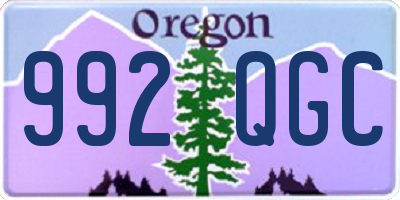 OR license plate 992QGC