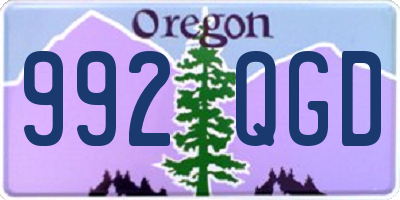 OR license plate 992QGD