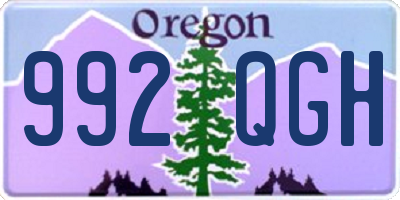 OR license plate 992QGH