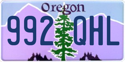 OR license plate 992QHL