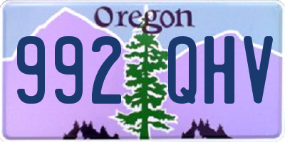 OR license plate 992QHV