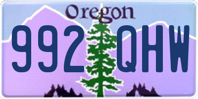 OR license plate 992QHW