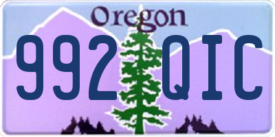 OR license plate 992QIC
