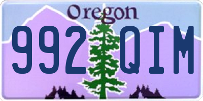OR license plate 992QIM